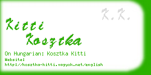 kitti kosztka business card